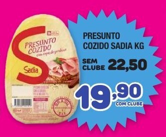 Costazul Supermercados Presunto Cozido Sadia 1kg oferta