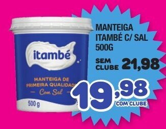 Costazul Supermercados Manteiga Itambe c/sal 500g oferta