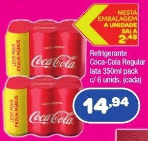 Costazul Supermercados Refrigerante Coca Cola Regular lata 350ml oferta