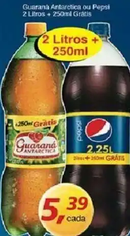Supermercados Guanabara Guarana Antarctica ou Pepsi 2L + 250ml Gratis oferta