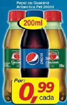 Supermercados Guanabara Pepsi ou Guarana Antarctica pet 200ml oferta