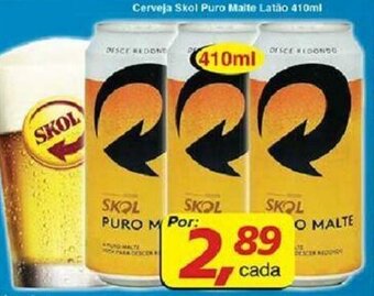 Supermercados Guanabara Cerveja Skol Puro Malte latao 410ml oferta
