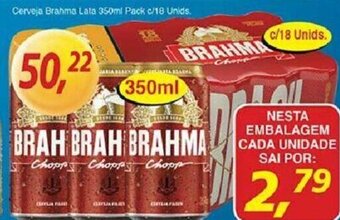 Supermercados Guanabara Cerveja Brahma Lata 350ml Pack c/18 unids oferta