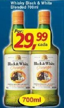 Supermercados Guanabara Whisky Black & White Blended 700ml oferta