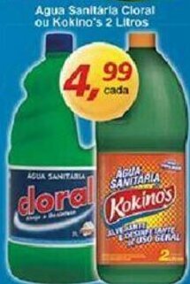 Supermercados Guanabara Agua Sanitaria Cloral ou Kokino's 2L oferta