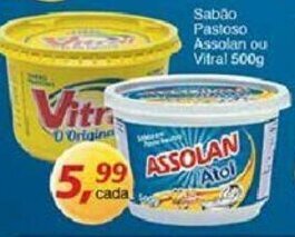 Supermercados Guanabara Sabao Pastoso Assolan ou Vitral 500g oferta