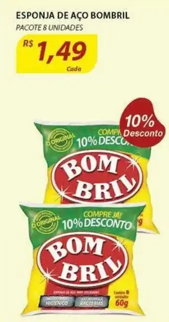 Assaí Atacadista Esponja de Aco Bombril c/10% Desc. oferta