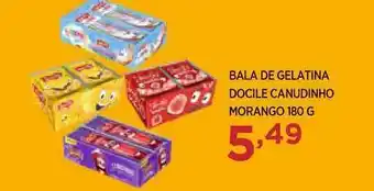 Bala De Gelatina Docile Canudinho Morango 180g