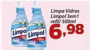 Limpa Vidros Limpol 3em1 Refil 500ml