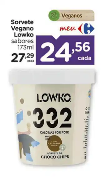 Carrefour Sorvete Vegao Lowko 173ml oferta