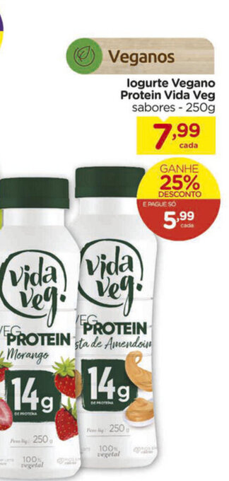 Carrefour Iogurte Vegano Protein Vida Veg 250g oferta