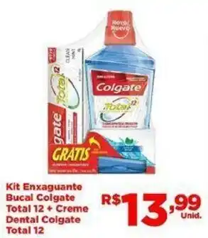 Tatico Kit Enxaguante Bucal Colgate Total 12 + Creme Dental Colgate Total 12 oferta