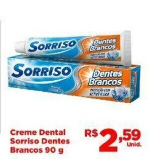 Tatico Creme Dental Sorriso Dentes Brancos 90g oferta