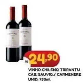 Bramil Supermercados VINHO CHILENO TRIPANTU CAB. SAUVIG./ CARMENERE UNID. 750ml oferta