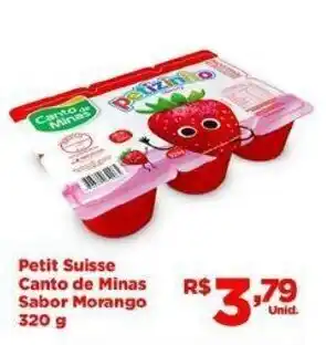 Tatico Petit Suisse Canto de MInas Sabor Morango 320g oferta