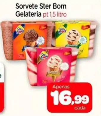 Nordestão Sorvete Ster Bom Gelateria pt 1,5 litro oferta