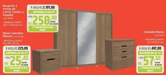 Deltasul Roupeiro 3 Portas de Correr Camilo c/ Espelho Cód: 42899 oferta