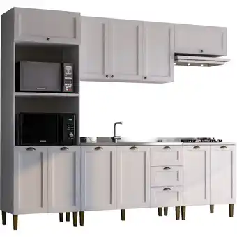 Benoit Cozinha Modulada Mademóvel Lavanda MDP Sem Pia 221x260x50cm oferta