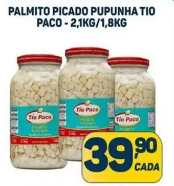 PALMITO PICADO PUPUNHA TIO PACO - 2,1KG/1,8KG