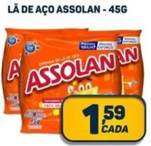 Dom Atacadista LÃ DE AÇO ASSOLAN - 45G oferta