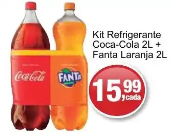 Kit Refrigerante Coca-Cola 2L + Fanta Laranja 2L