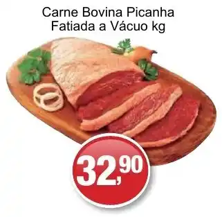 Supermercados Rod e Raf Carne Bovina Picanha Fatiada a Vácuo kg oferta