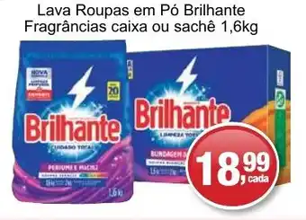 Lava Roupas em Pó Brilhante Fragrâncias caixa ou sachê 1,6kg