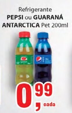 Supermercados Mundial Refrigerante Pepsi ou Guarana Antarctica 200ml oferta