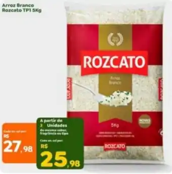 Econômico Atacadão Arroz Branco Rozcato TP1 5Kg oferta