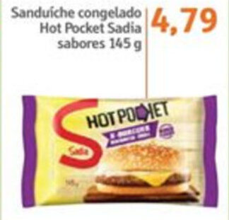 Sanduiche congelado Hot Pocket Sadia sabores 145g