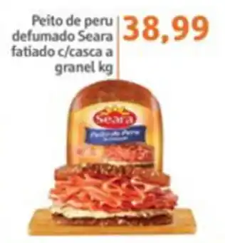 Sonda Peito de peru defumado Seara fatiado c/casca a granel 1kg oferta