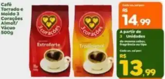 Café Torrado e Moido 3 Corações Almof/ Vácuo 500g