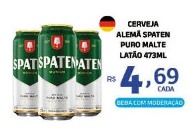 CERVEJA ALEMÃ SPATEN PURO MALTE LATÃO 473ML oferta na Bahamas Supermercados