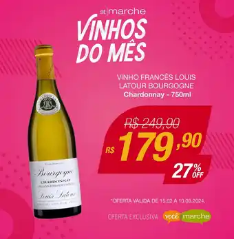 St Marche VINHO FRANCÊS LOUIS LATOUR BOURGOGNE Chardonnay - 750ml oferta