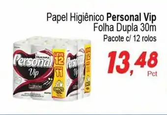Villefort Atacadista Papel Higiénico Personal Vip Folha Dupla 30m c/12 rolos oferta