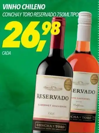 Frangolândia VINHO CHILENO CONCHAY TORO RESERVADO 750ML TIPOS oferta