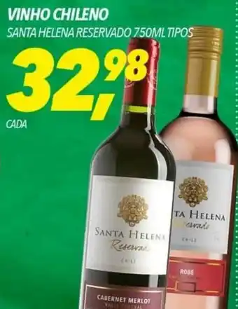 Frangolândia VINHO CHILENO SANTA HELENA RESERVADO 750ML TIPOS oferta