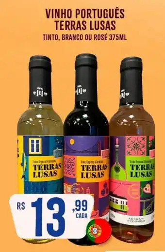 Atacadão Dia a Dia VINHO PORTUGUÊS TERRAS LUSAS TINTO, BRANCO OU ROSÉ 375ML oferta