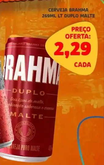 Bergamais Supermercados CERVEJA BRAHMA 269ML LT DUPLO MALTE oferta
