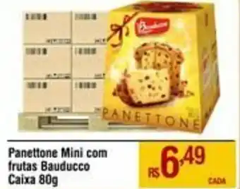 Max Atacadista Panettone Mini com Frutas Bauducco Caixa 80g oferta