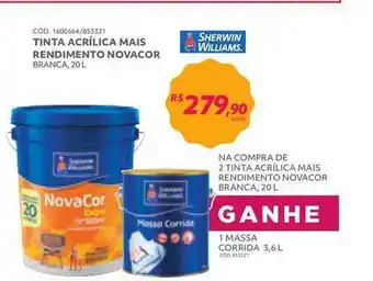 Tinta Acrílica Mais Rendimento Novacor Sherwin Williams 20L
