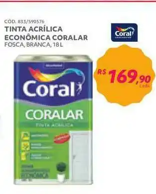 Telhanorte Tinta Acrílica Econômica Coralar 18L oferta