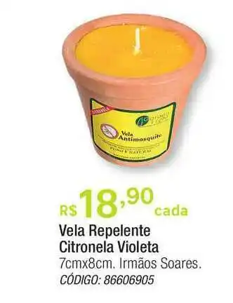 Leroy Merlin Vela Repelente Citronela Violeta 7cmx8cm oferta