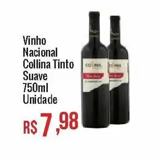 Mart Minas Vinho Nacional Collina Tinto suave 750ml unidade oferta