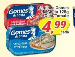 Amarelinha supermercados Sardinha Gomes da Costa 125g Oleo/Tomate oferta