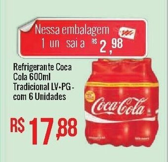 Mart Minas Refrigerante Coca Cola 600ml Tradicional LV+ Pg- com 6 unidades oferta