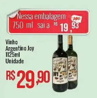 Mart Minas Vinho Argentino Joy 1125ml unidade oferta