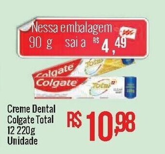 Mart Minas Creme Dental Colgate Total 12 220g unidade oferta