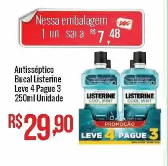Mart Minas Antisseptico Bucal Listerine Leve 4 Pague 3 250ml unidade oferta