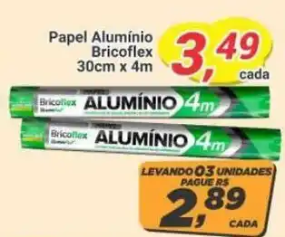 Amarelinha supermercados Papel Alumínio Bricoflex 30cm x 4m oferta